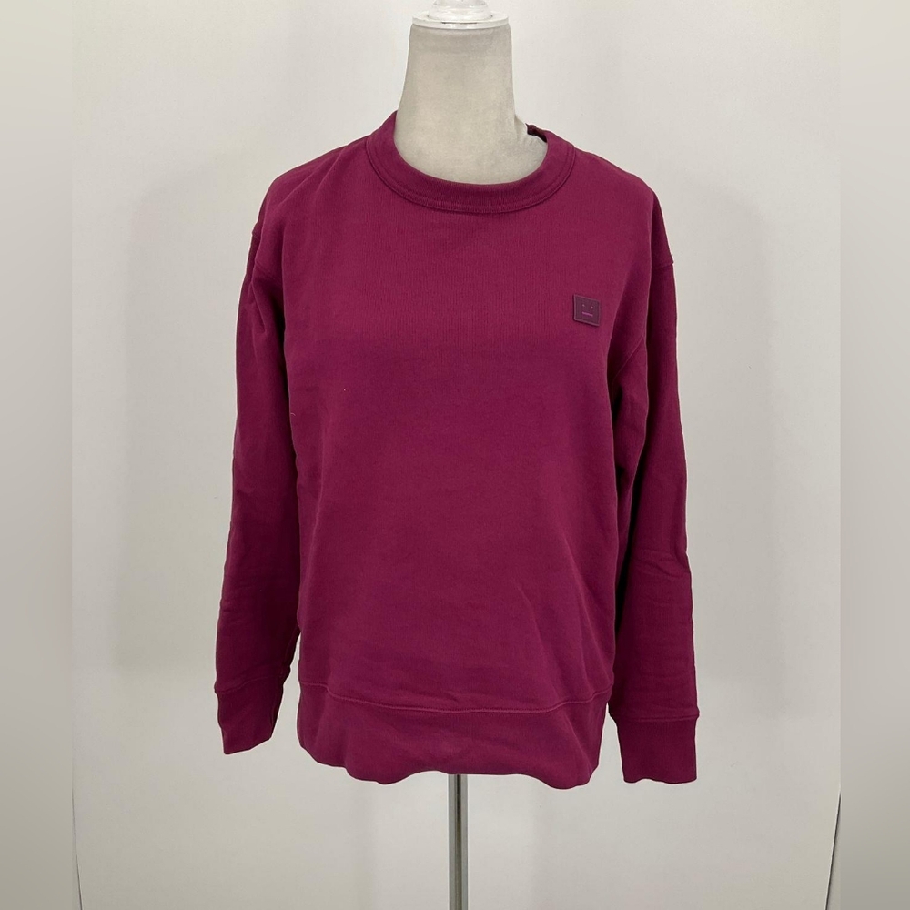 Acne Studios Face Patch Oversized Crew Neck Sweat… - image 1